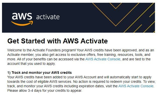 Keepsake was recently accepted into AWS Activate. It provides $1000 in AWS credits!
